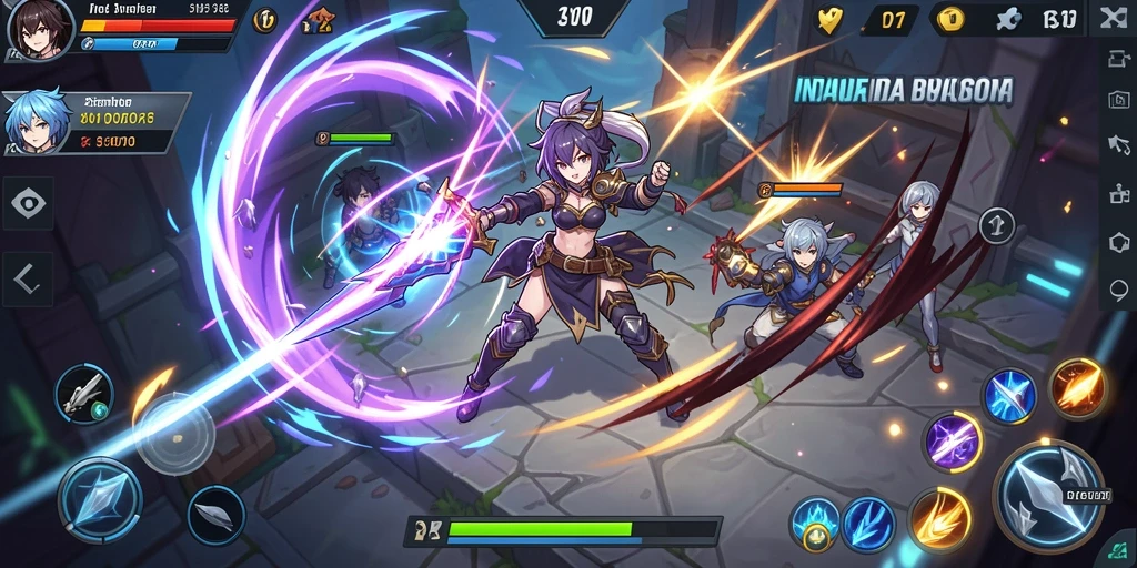 Tampilan utama game dengan karakter-karakter menarik.