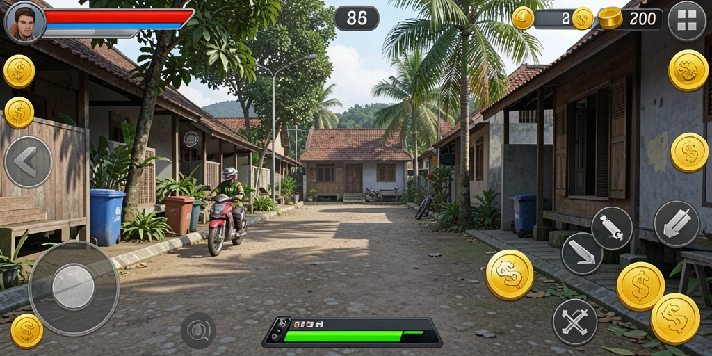 Tampilan karakter utama dalam aksi.