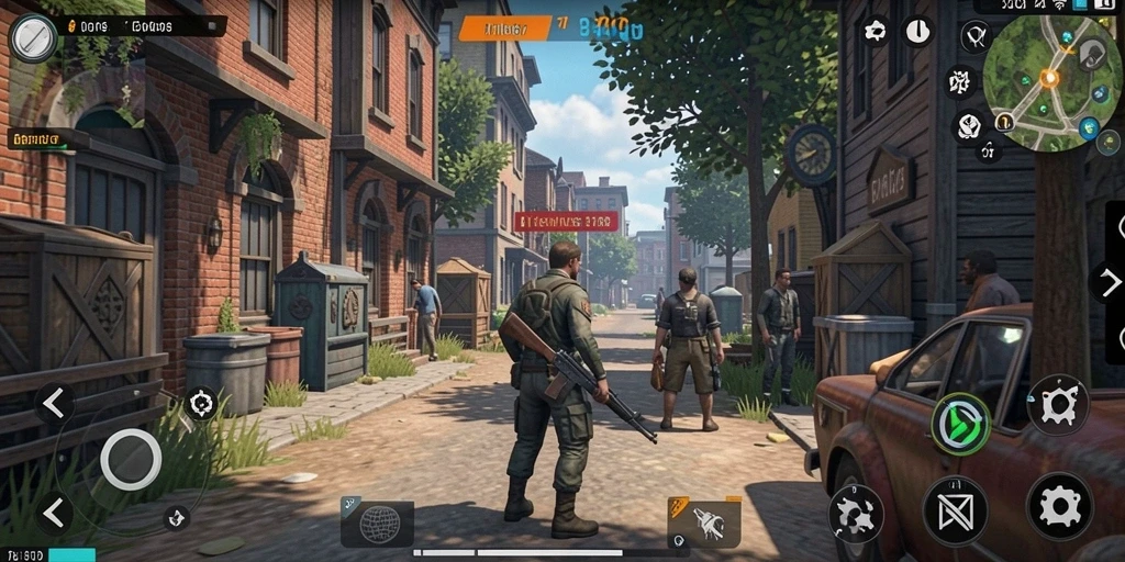 Tampilan awal game dengan karakter menarik dan desain menarik.